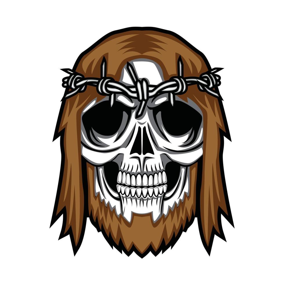 Crown of Thorns with Skull Head vector