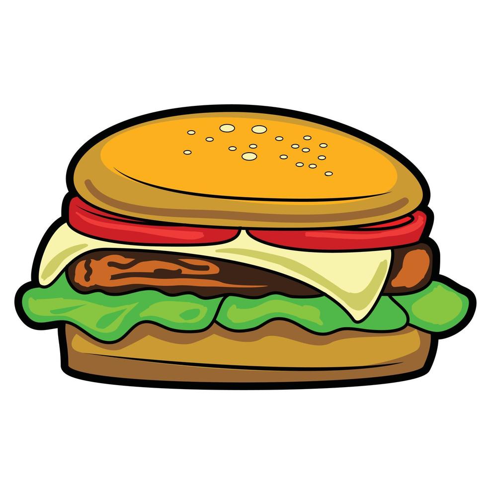 Ilustración de vector de hamburguesa