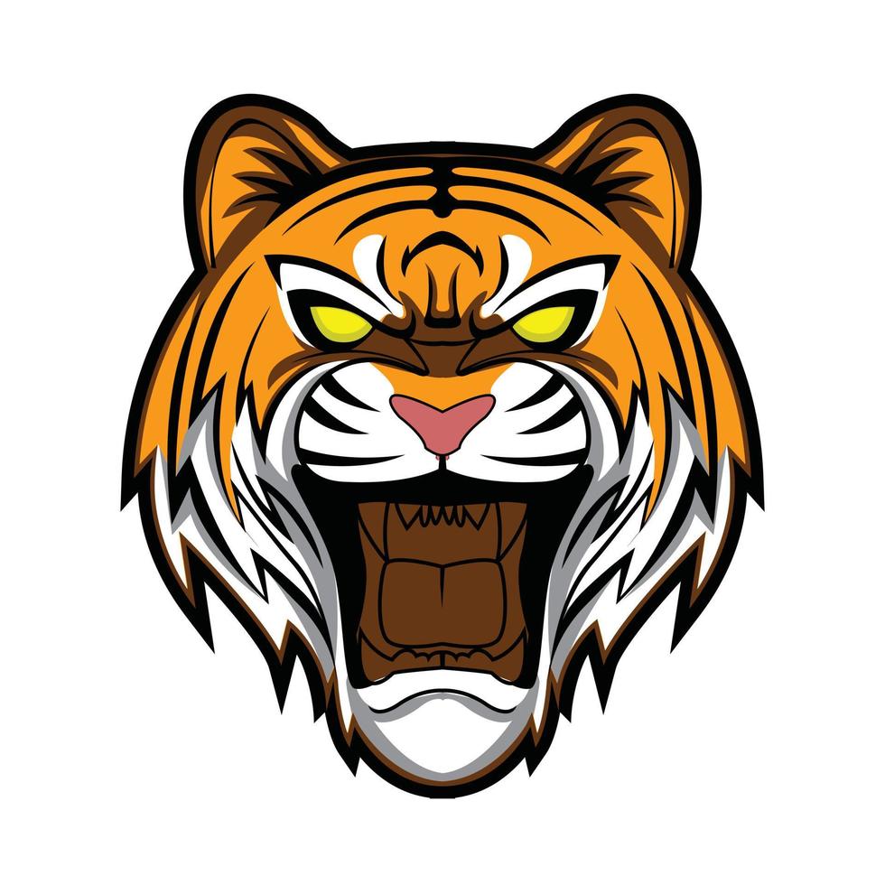 Tiger Head Roaring vector