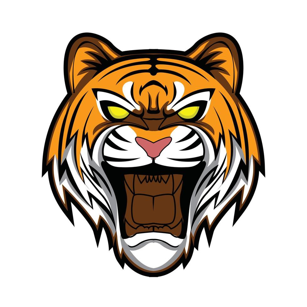 Tiger Head Roaring 14534601 Vector Art at Vecteezy