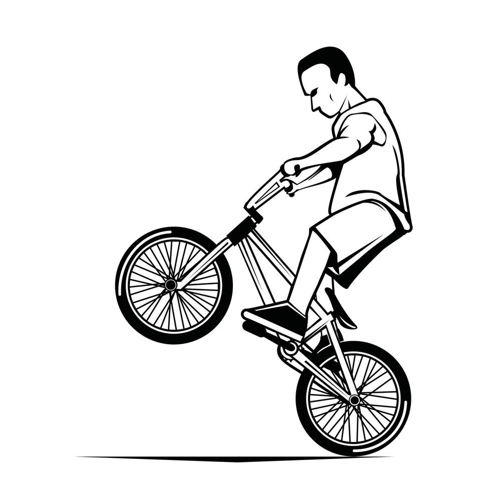 bmx vector blanco y negro