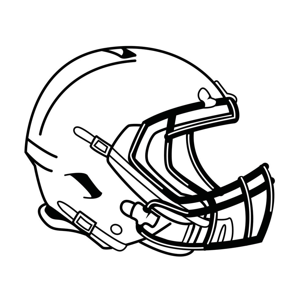 casco de futbol americano blanco y negro vector