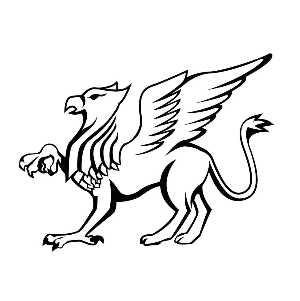 Griffin Vector Illustration Black And White
