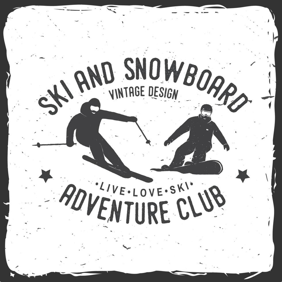 Ski and Snowboard Club. Vector illustration.