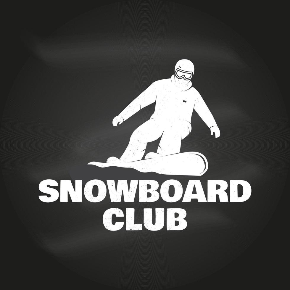 Snowboard Club. Vector illustration. Concept for shirt or logo, print, stamp or tee.