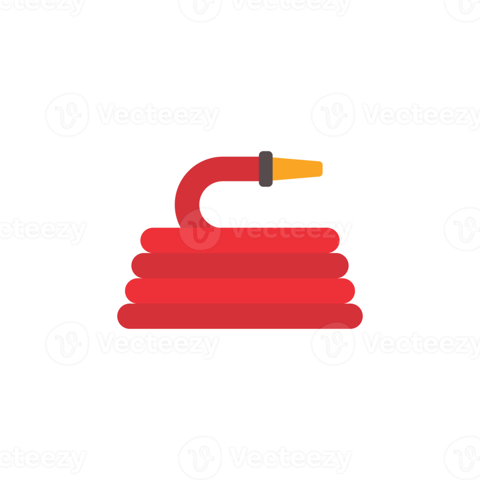 Fire hose. The red rubber hose is used to extinguish the fire. png