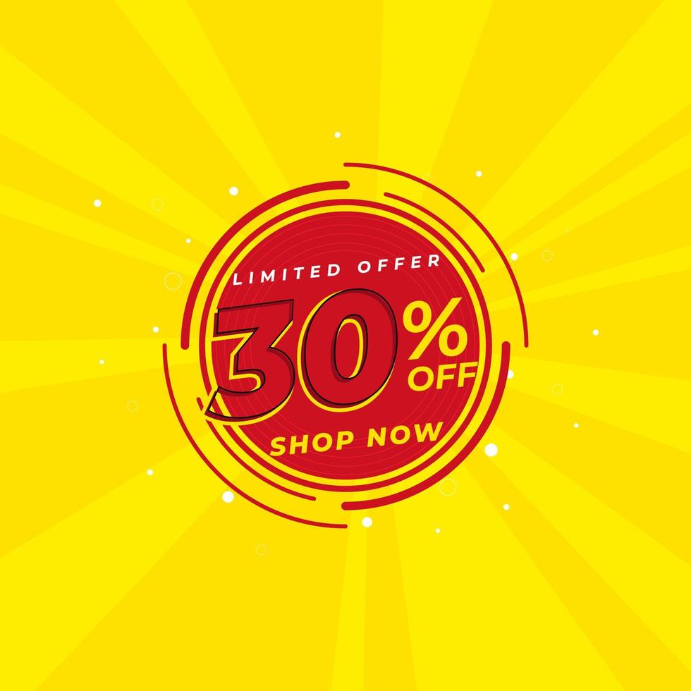 discount up to 30 percent off special offer template vector illustration