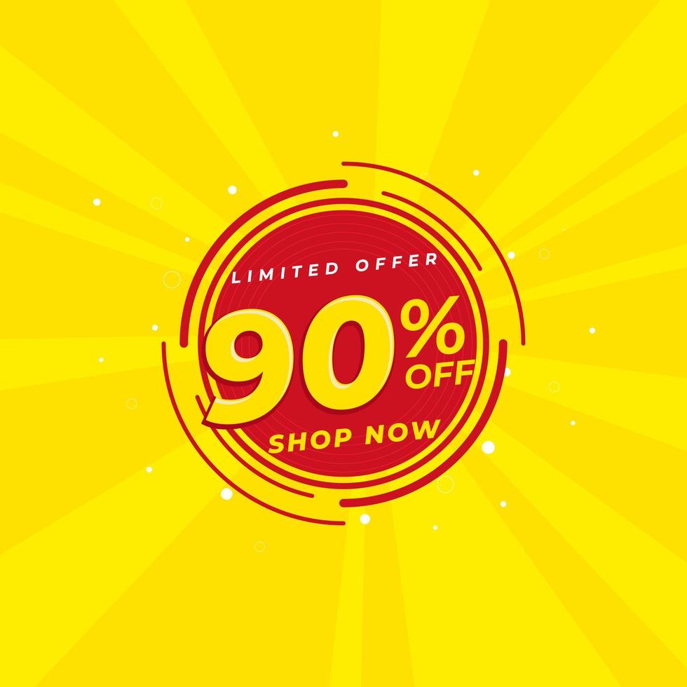 discount up to 90 percent off special offer template vector illustration