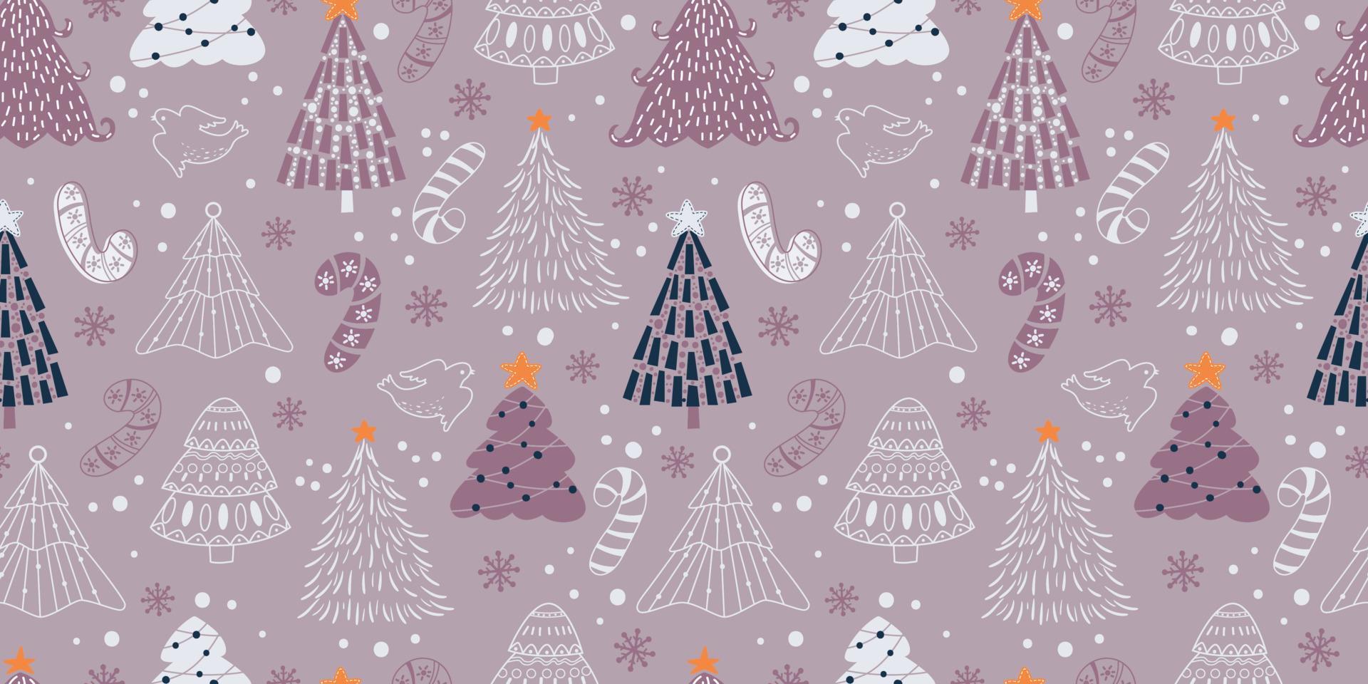 Winter and Christmas Themed Seamless Pattern vector