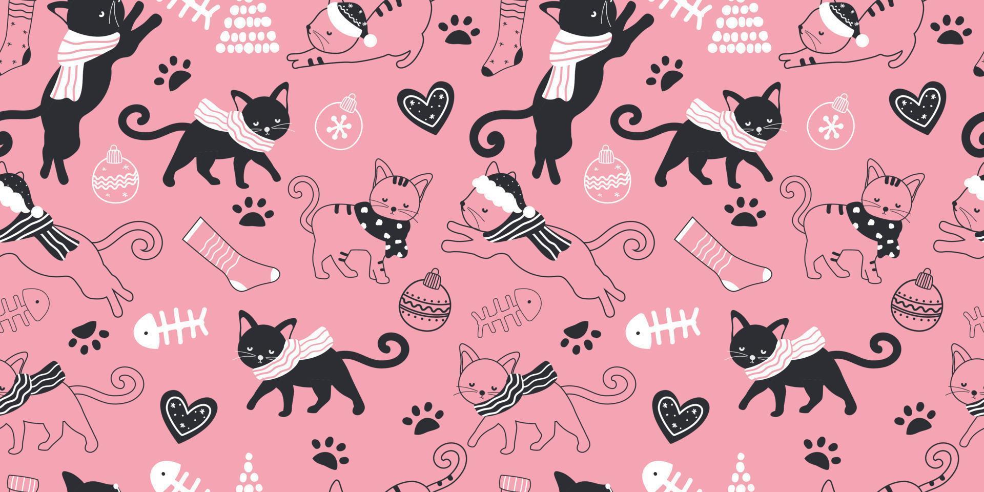 Winter and Christmas Themed Seamless Pattern vector