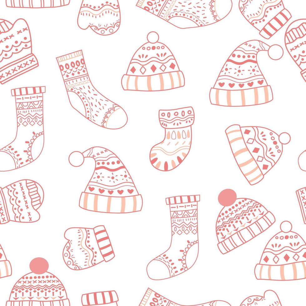 Winter and Christmas Themed Seamless Pattern vector