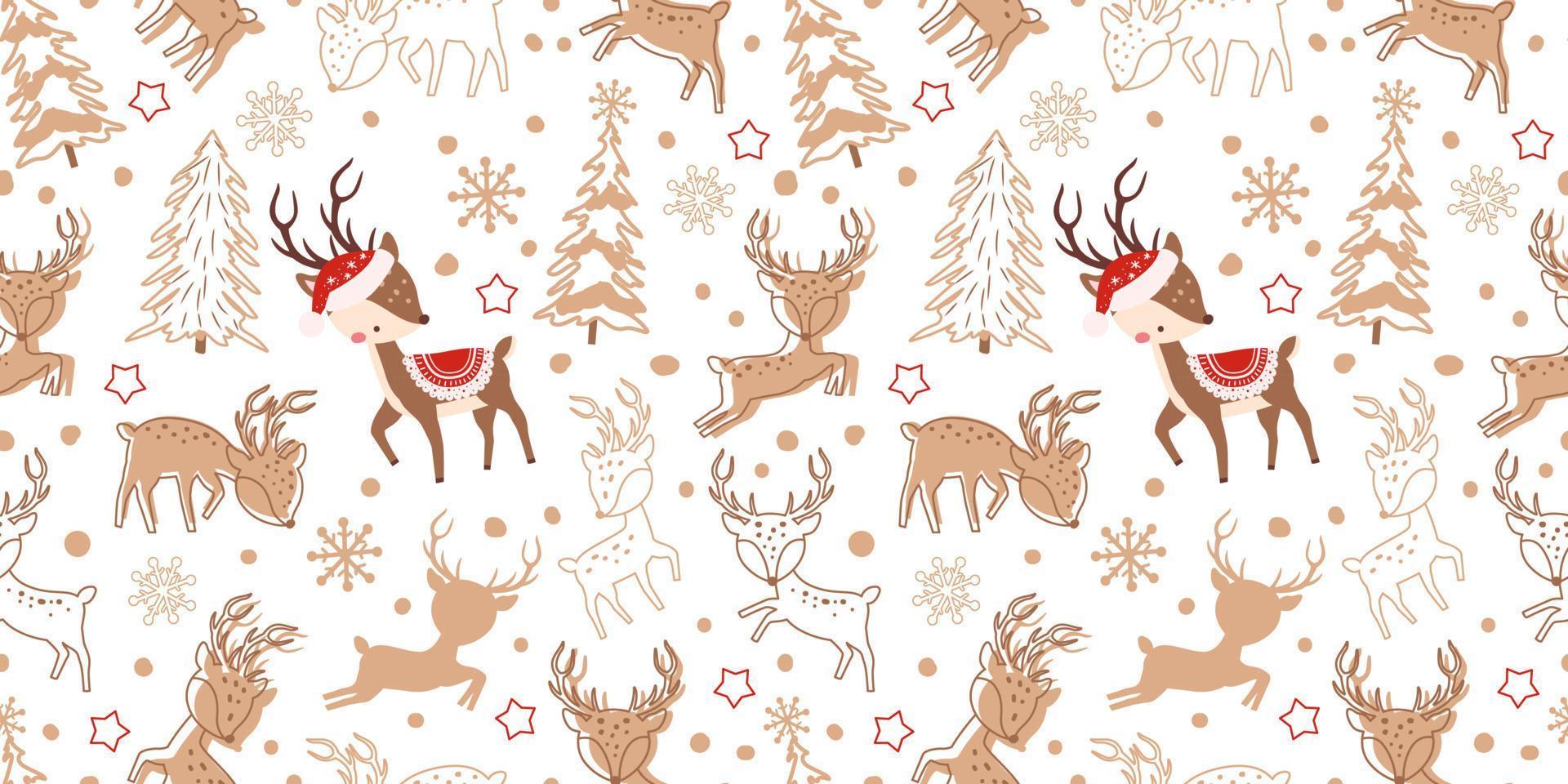 Winter and Christmas Themed Seamless Pattern vector
