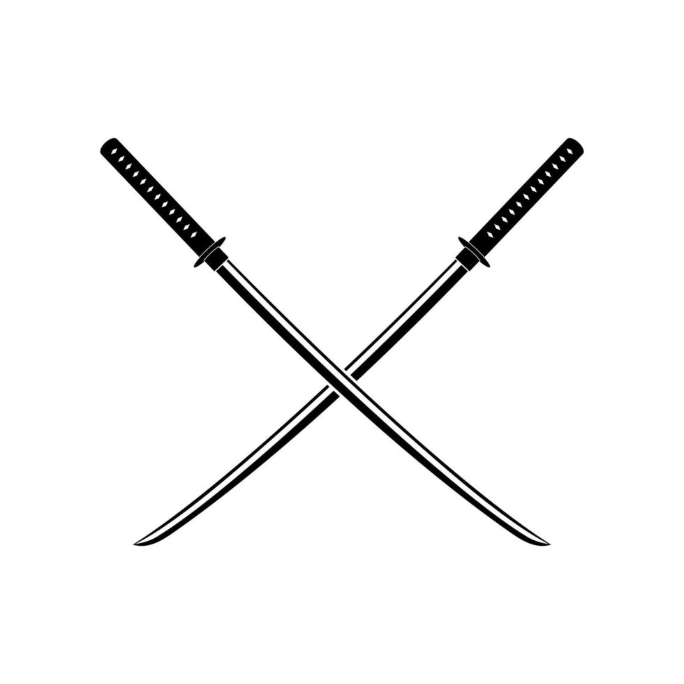 Crossed Samurai Swords vector