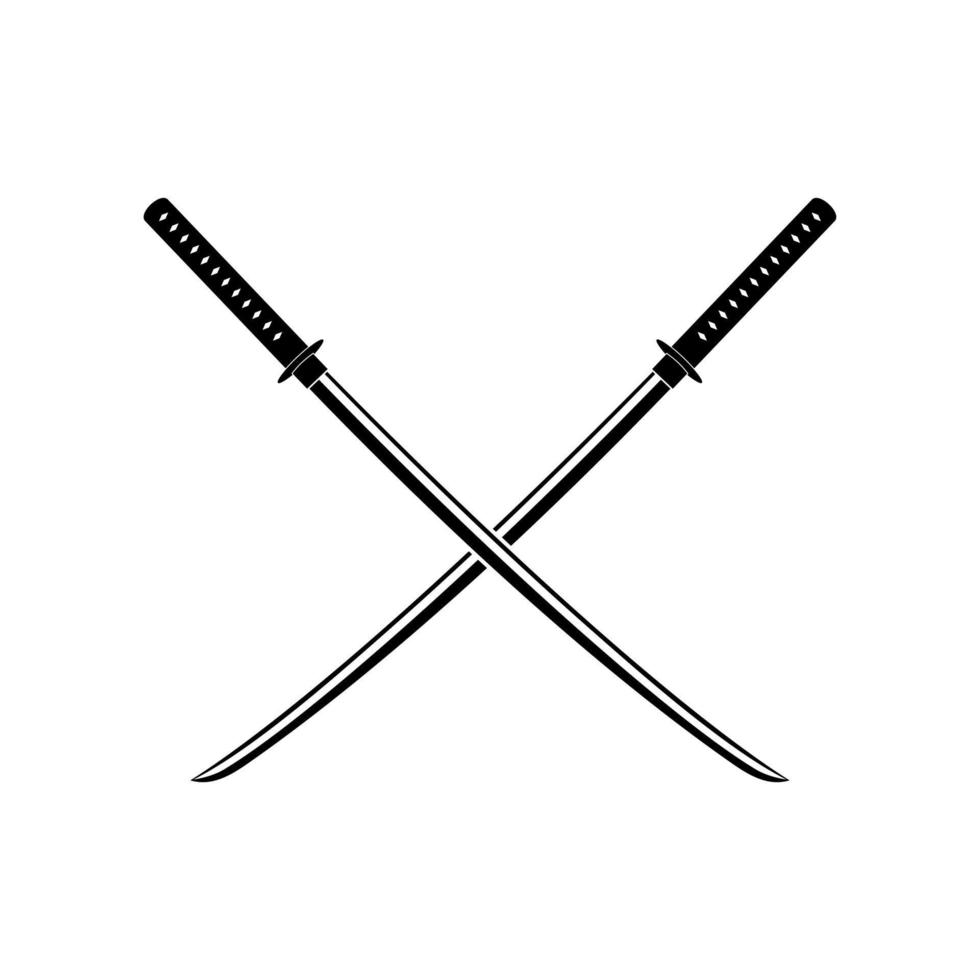 Crossed Samurai Swords vector