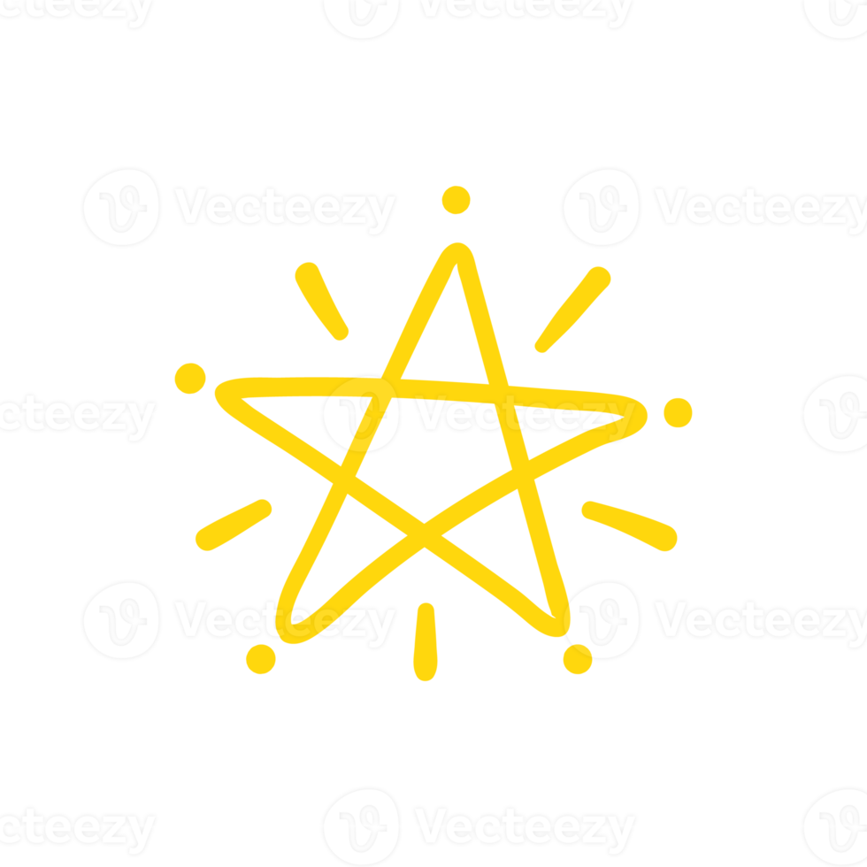 Free hand drawn star collection simple design 14536272 PNG with