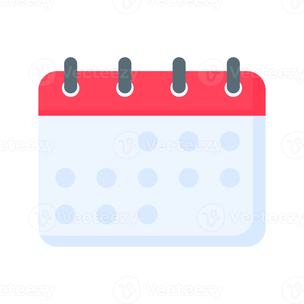 Calendar icon. A red calendar for reminders of appointments and important festivals in the year. png