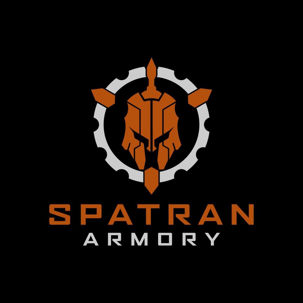 spartan helmet tactical  logo design vector