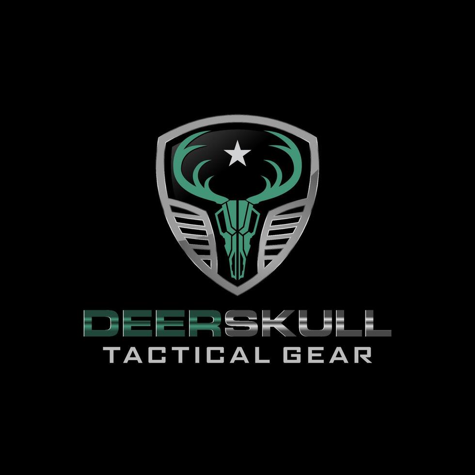 Deer Skull Tactical logo design illustration vector