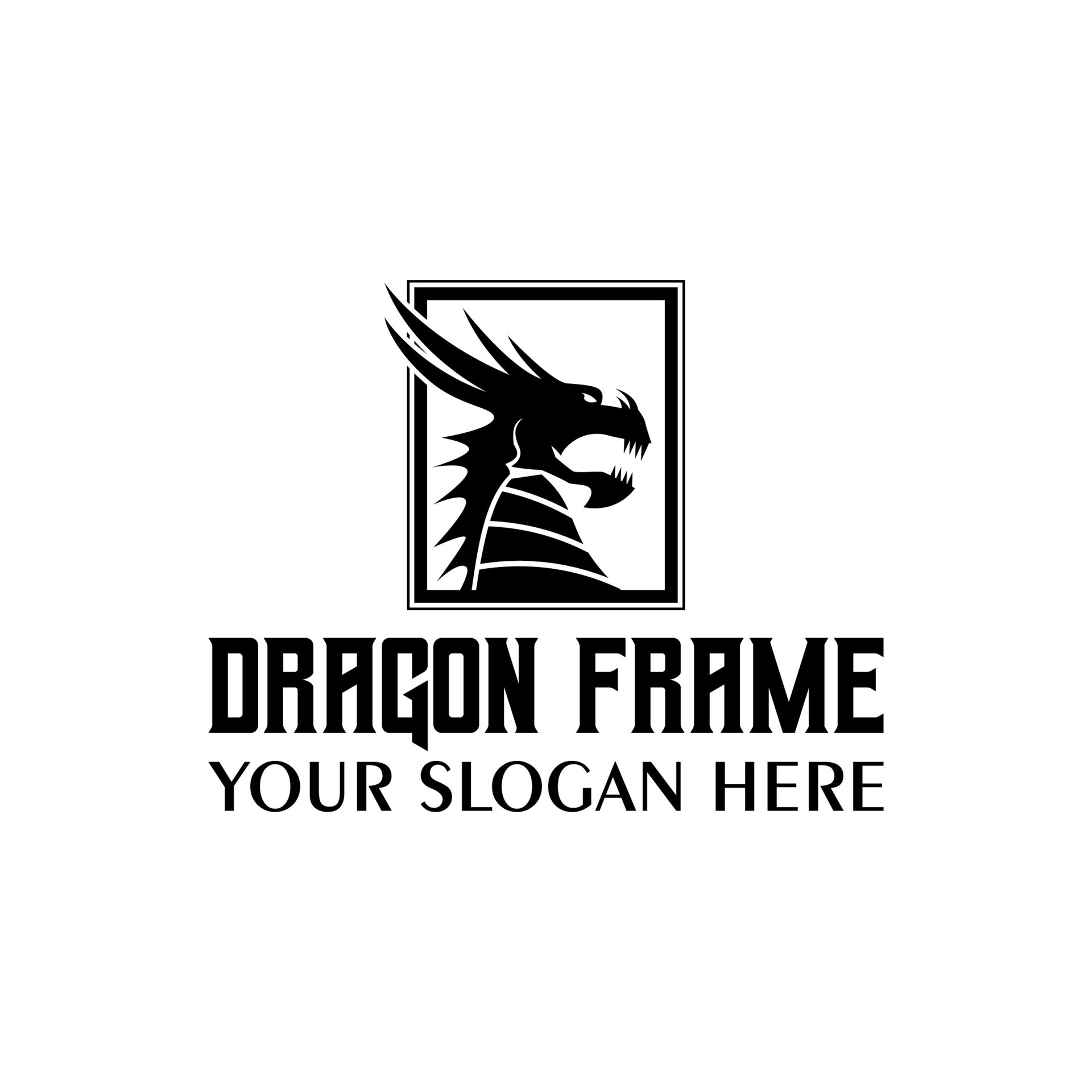 Dragon Frame logo design shiluiete illustration 14536313 Vector Art at