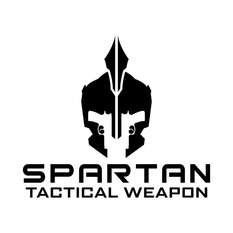 Spartan Weapon gun  tactical logo design vector