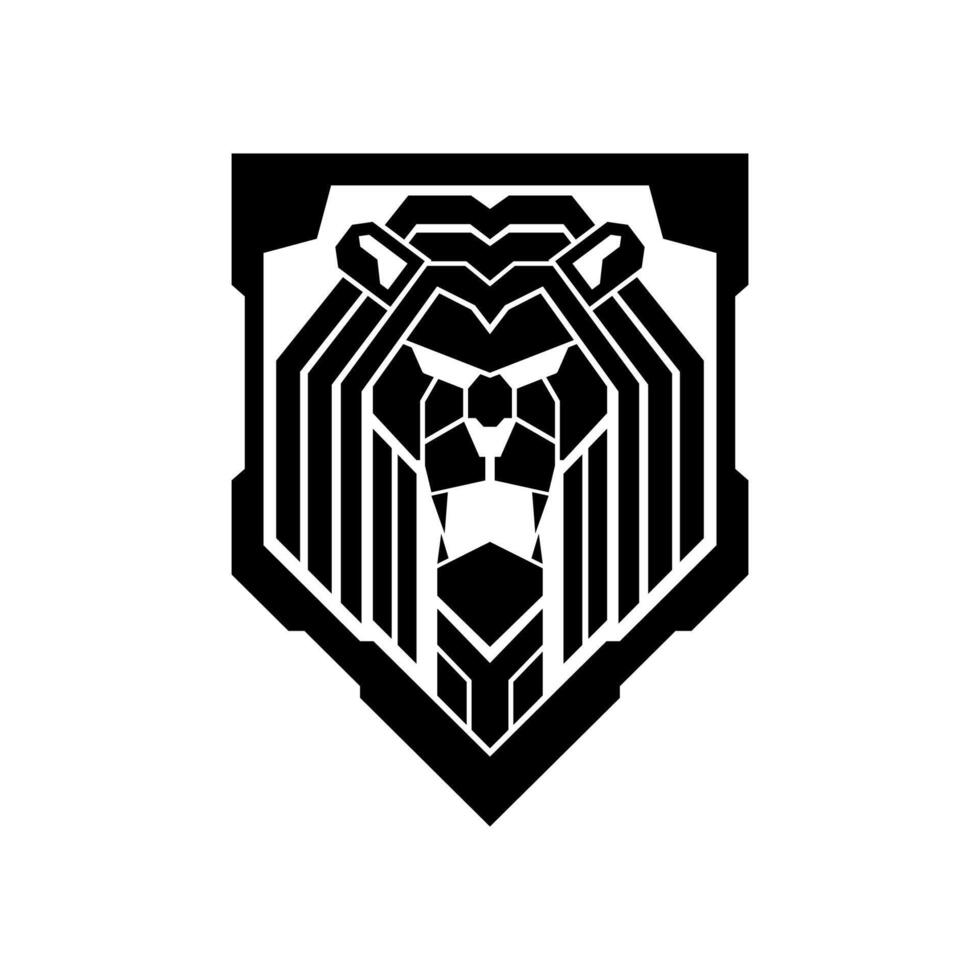 Lion head tactical logo design vector