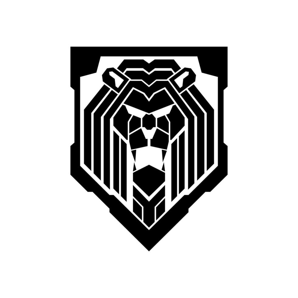 Lion head tactical logo design vector