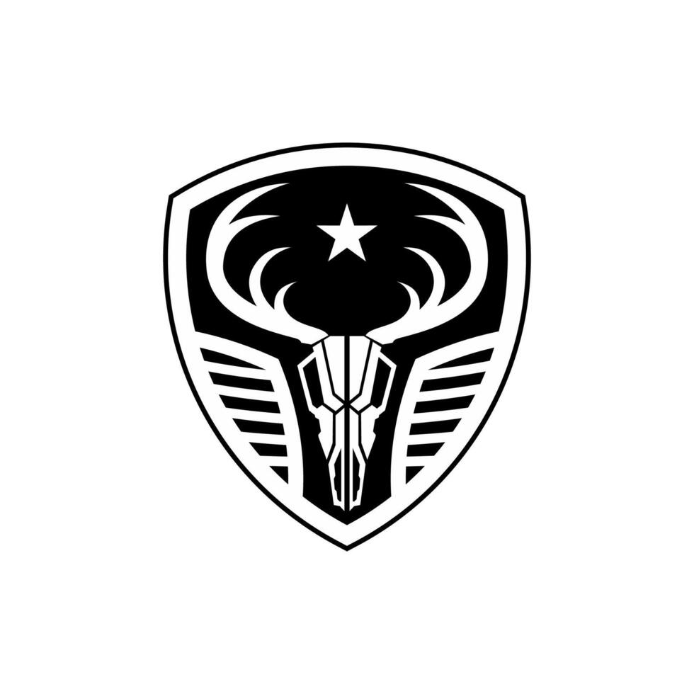 Deer Skull Tactical logo design vector