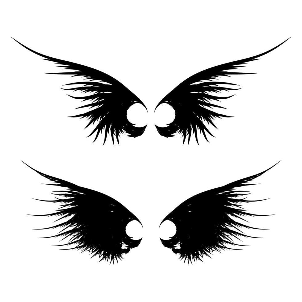 wings grungge  isolated vector template design