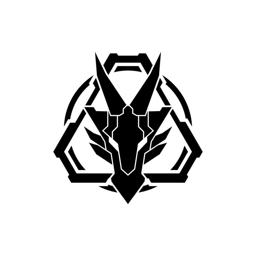 Dragon Head military tactical logo design illustration vector