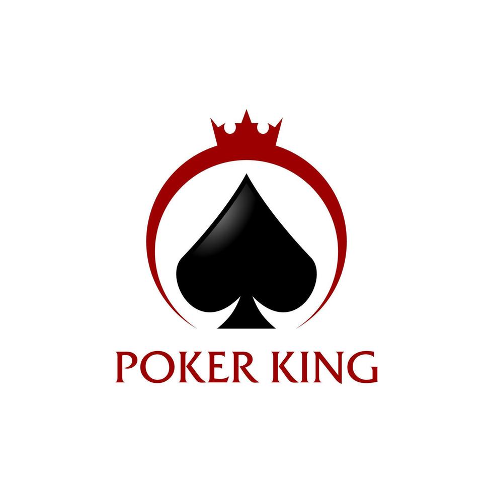 Plantilla de diseño de vector de logotipo de rey de póquer