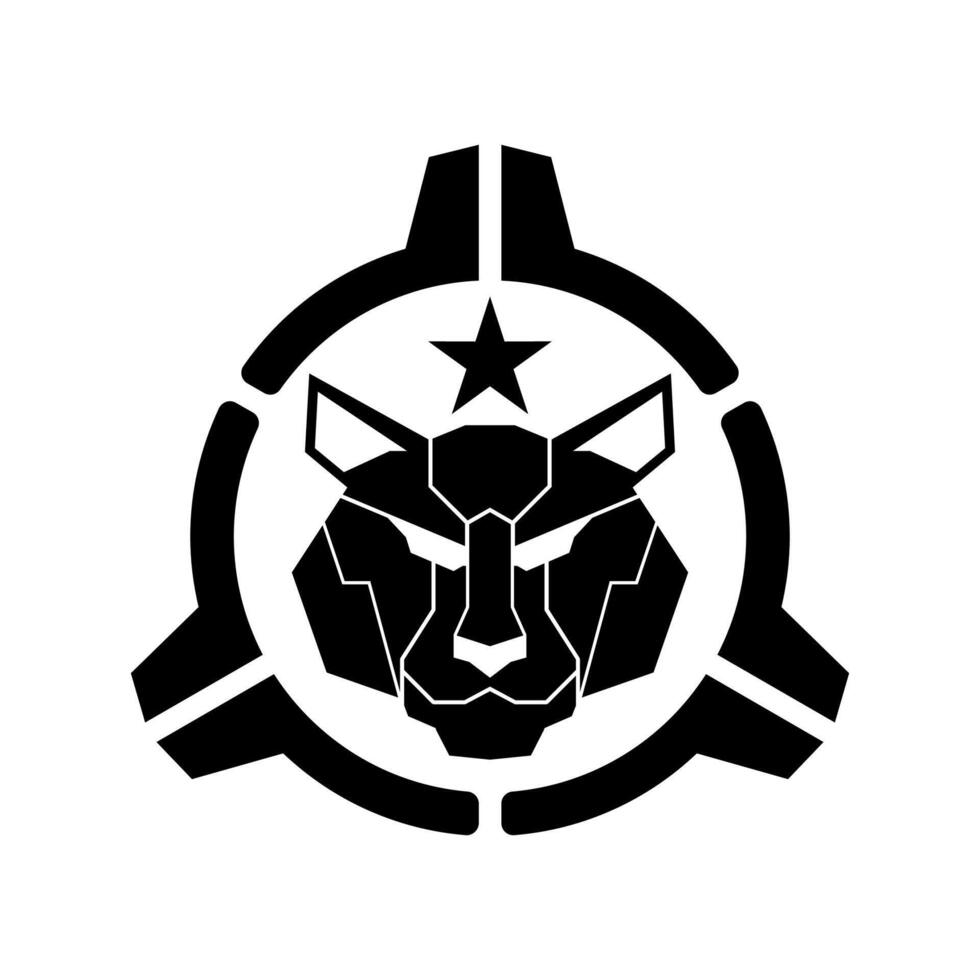 diseño de logotipo militar tatical de cabeza de tigre vector