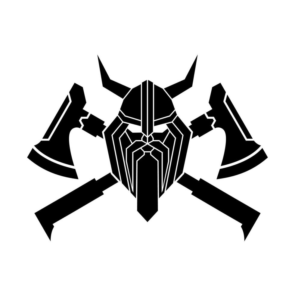 viking axes  logo design template vector