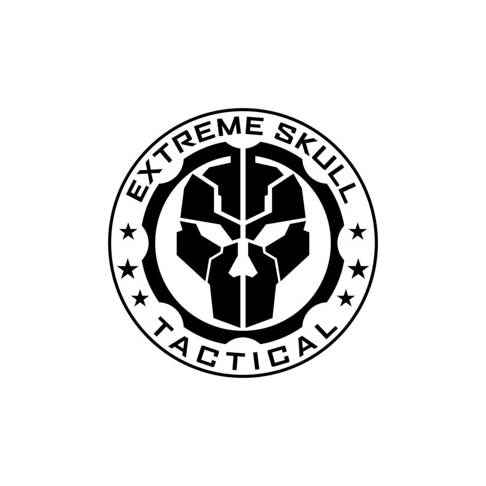 Extreme tactical gear skull logo vector