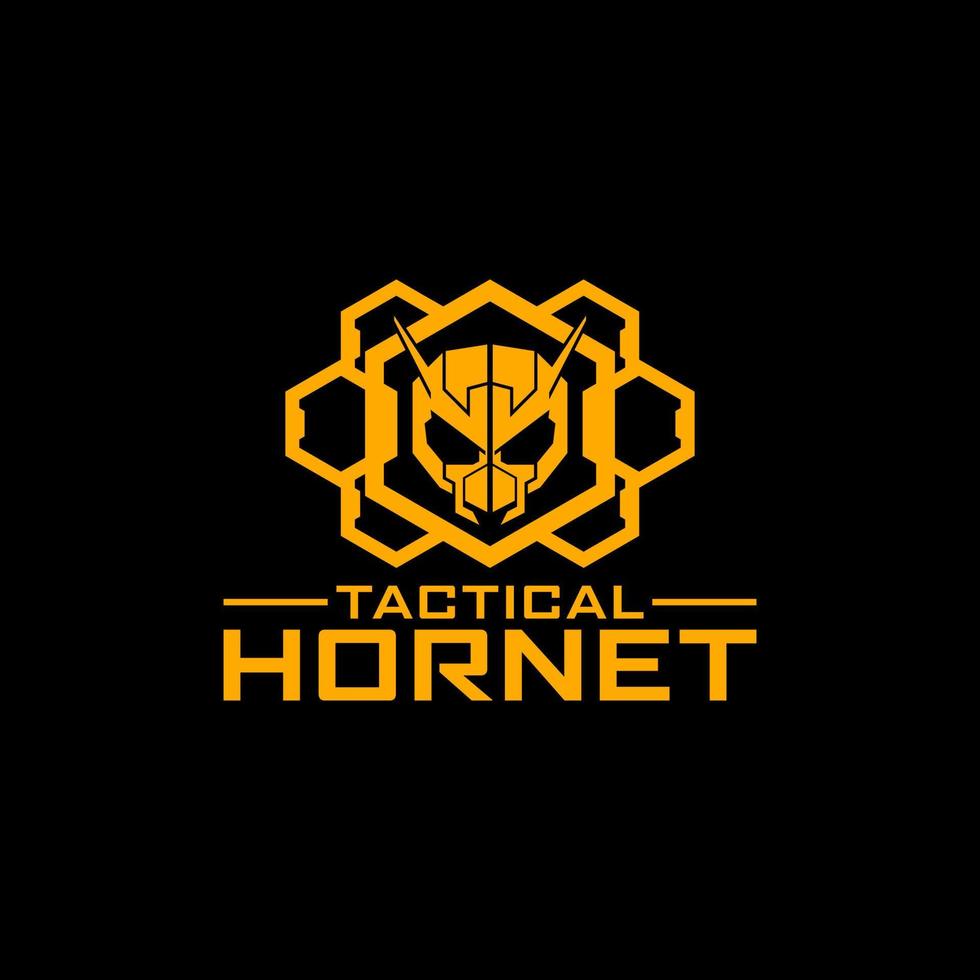 Hornet Hexagon Tactical military logo design vector