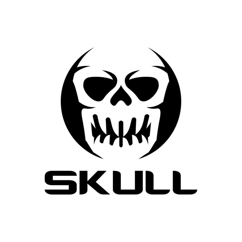 Circle Skull logo design icon vector