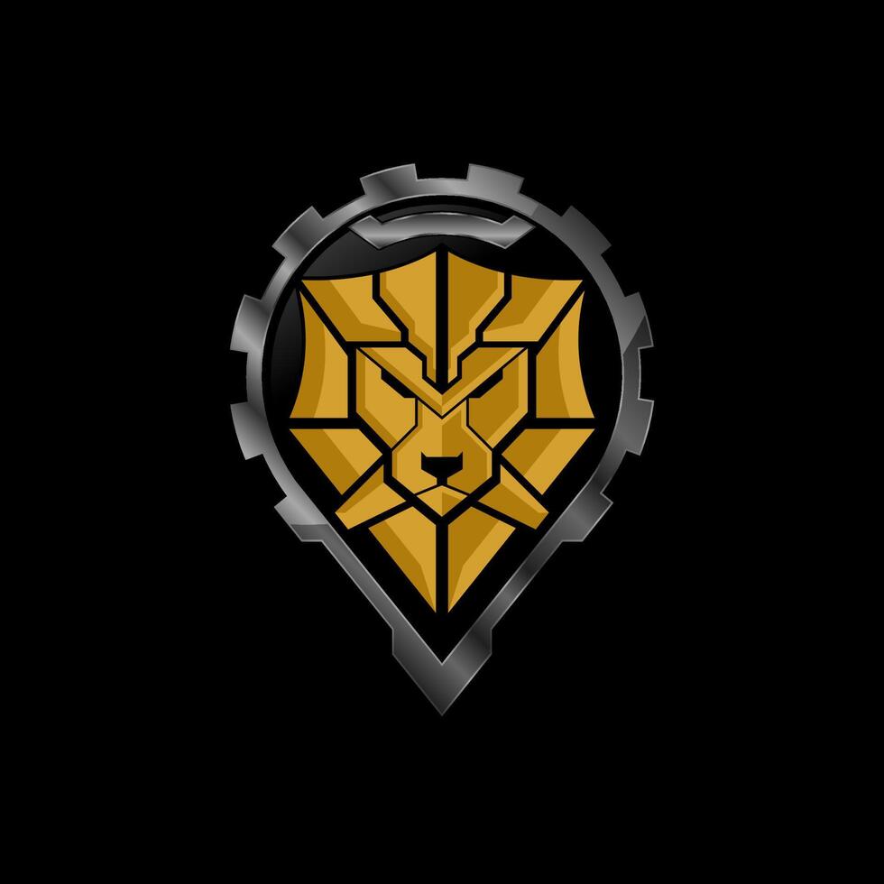 Lion Head badge Logo Template vector