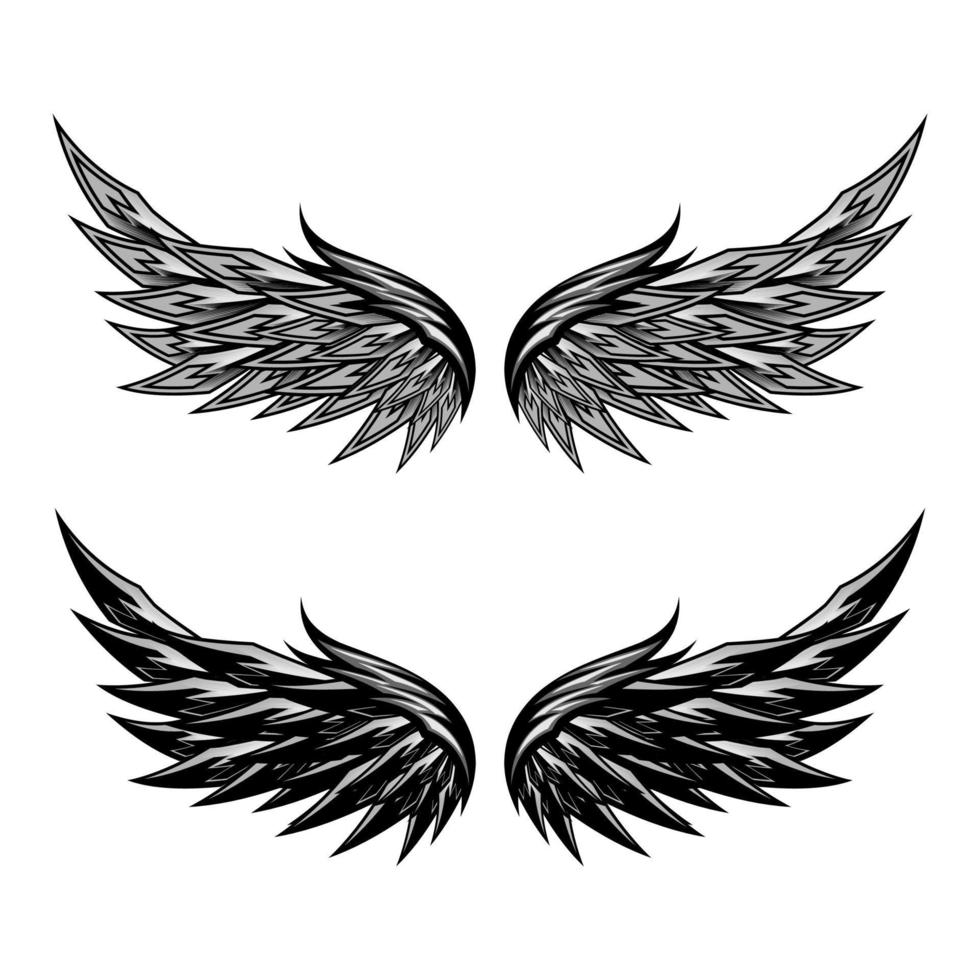 diseño de plantilla de vector aislado de alas de ángel diablo