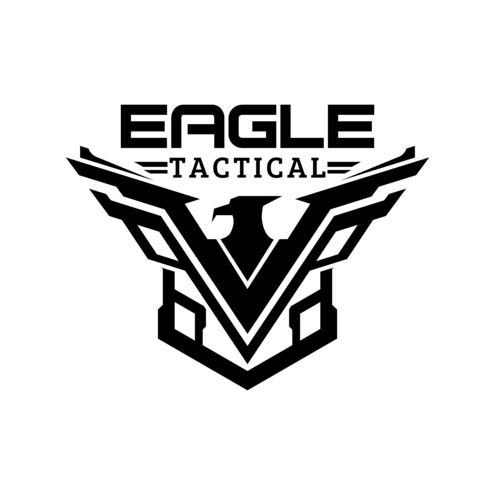 plantilla de ilustración de diseño de logotipo de vector táctico de águila