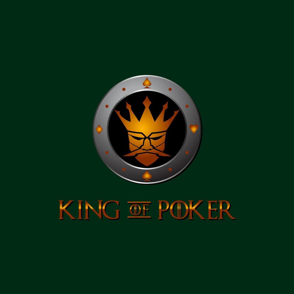 King of poker logo design template gambling logo vector