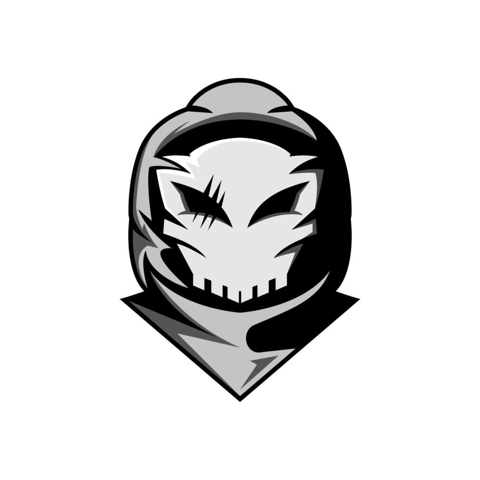 Reaper Skull gaming logo design vector