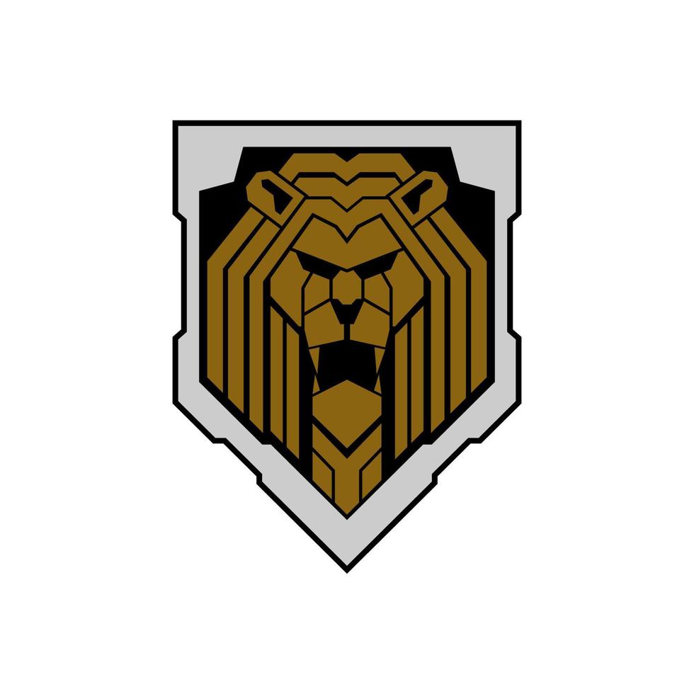 Lion head tactical military logo design vector
