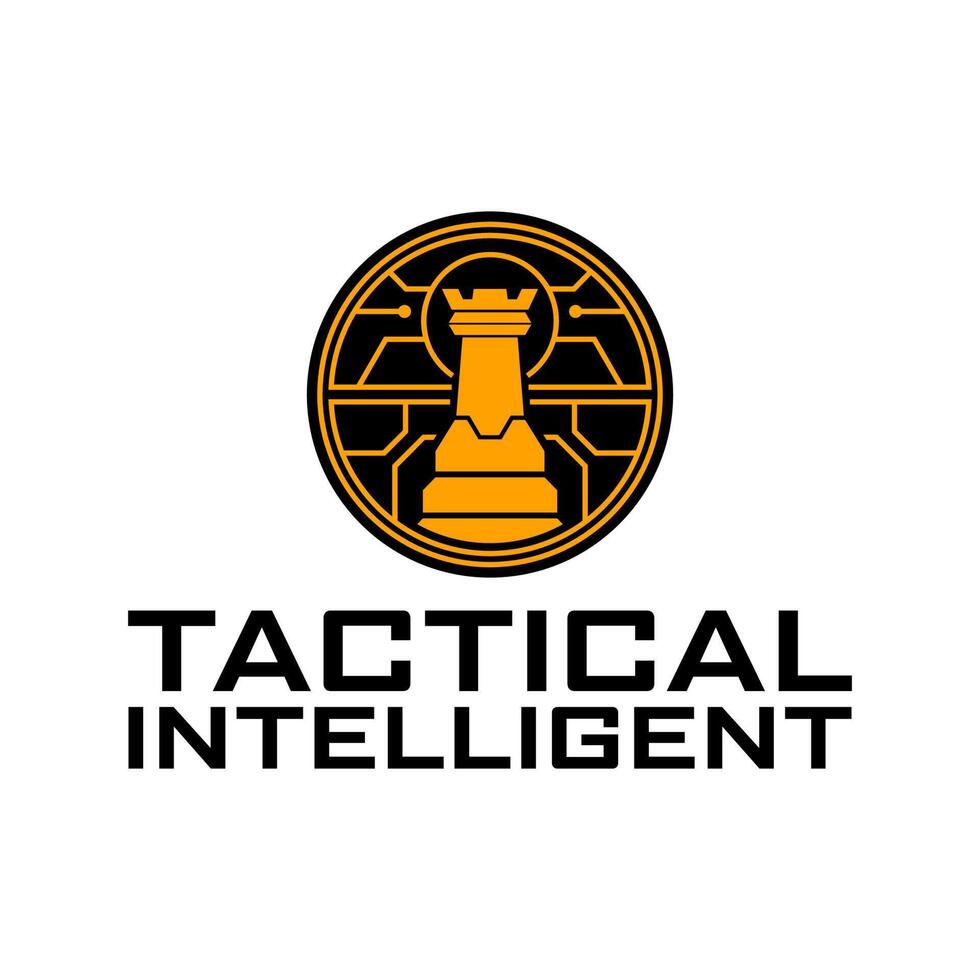 Ilustración de vector de diseño de logotipo militar inteligente táctico de torre