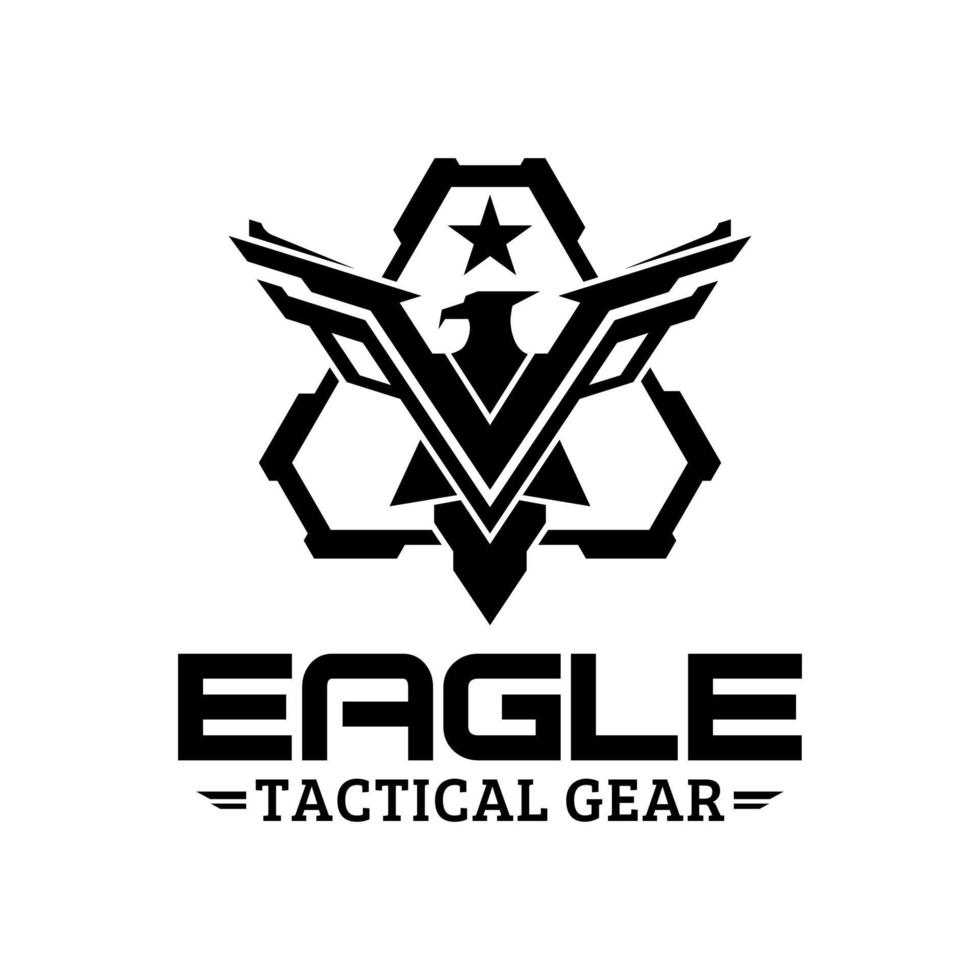 Eagle tactical triangle gear vector  logo design illustration template