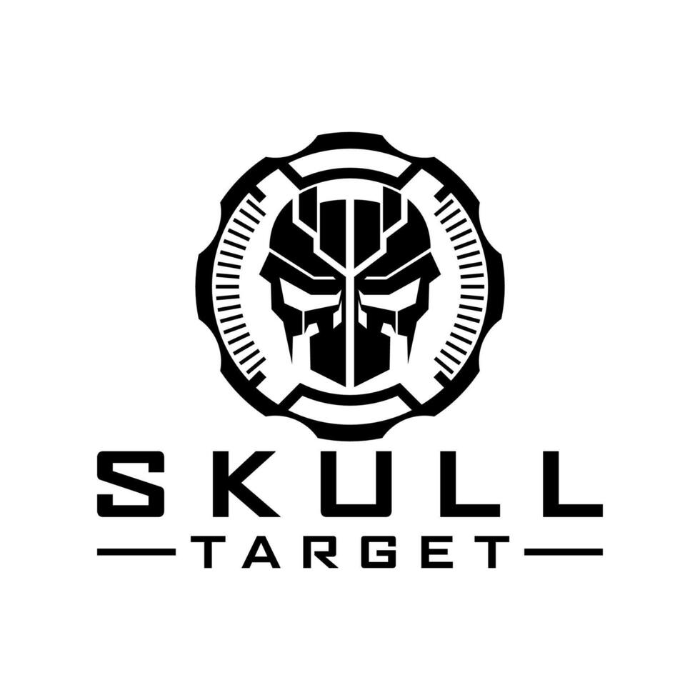 Skull Target tactical logo design vector