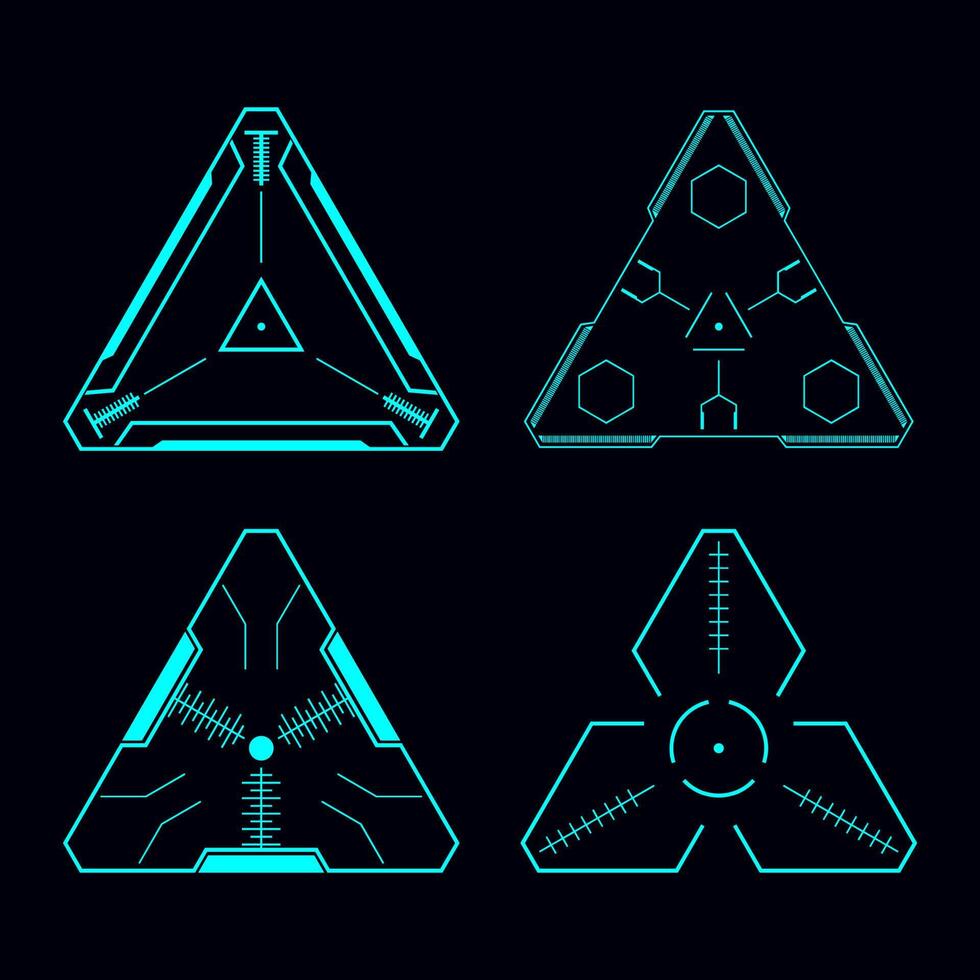 triangulo elementos futuristas escaneando retícula vector