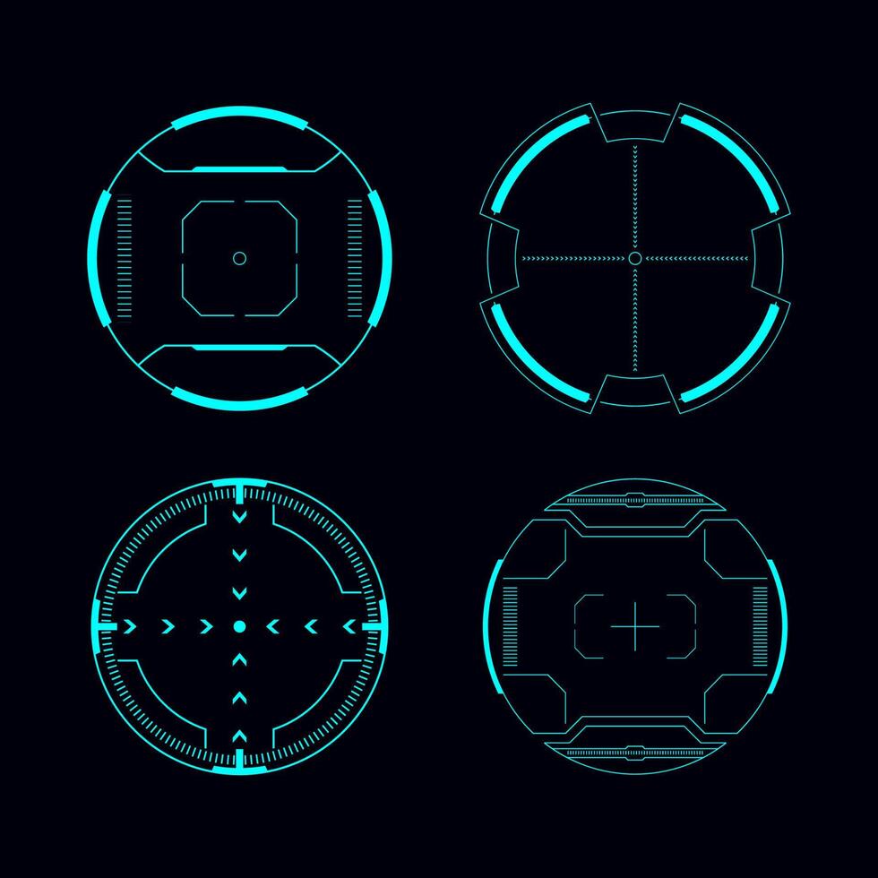 Circle Futuristic Elements Scanning crosshairs vector