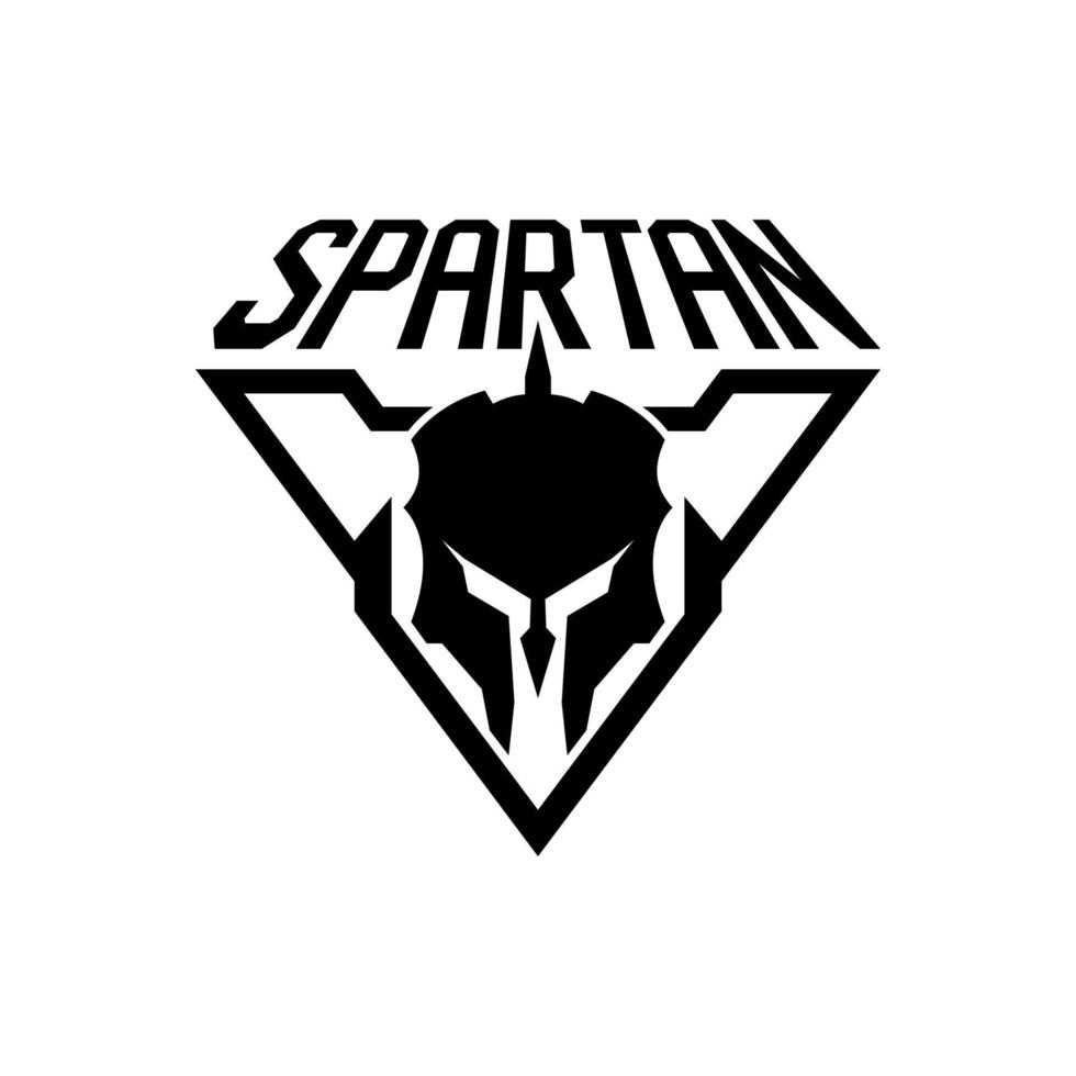 diseño de logotipo de triángulo de casco espartano vector