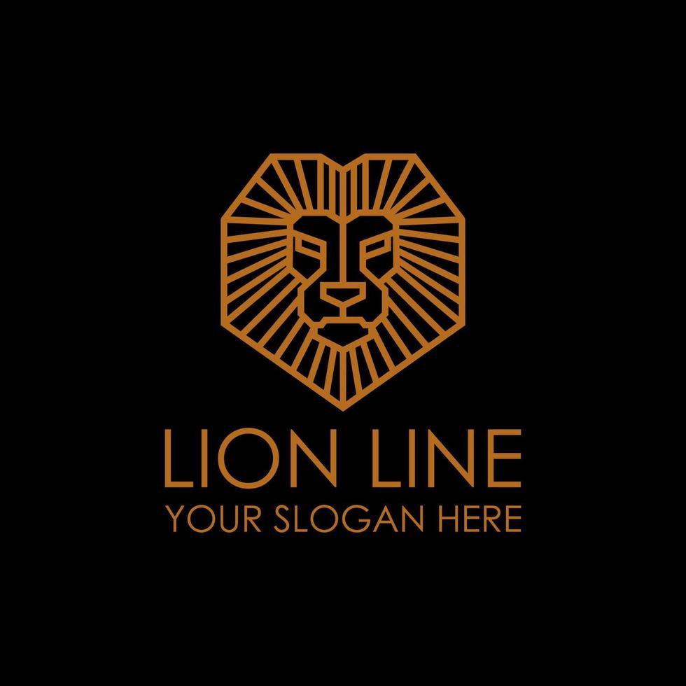 Line Lion vector  logo design illustration template