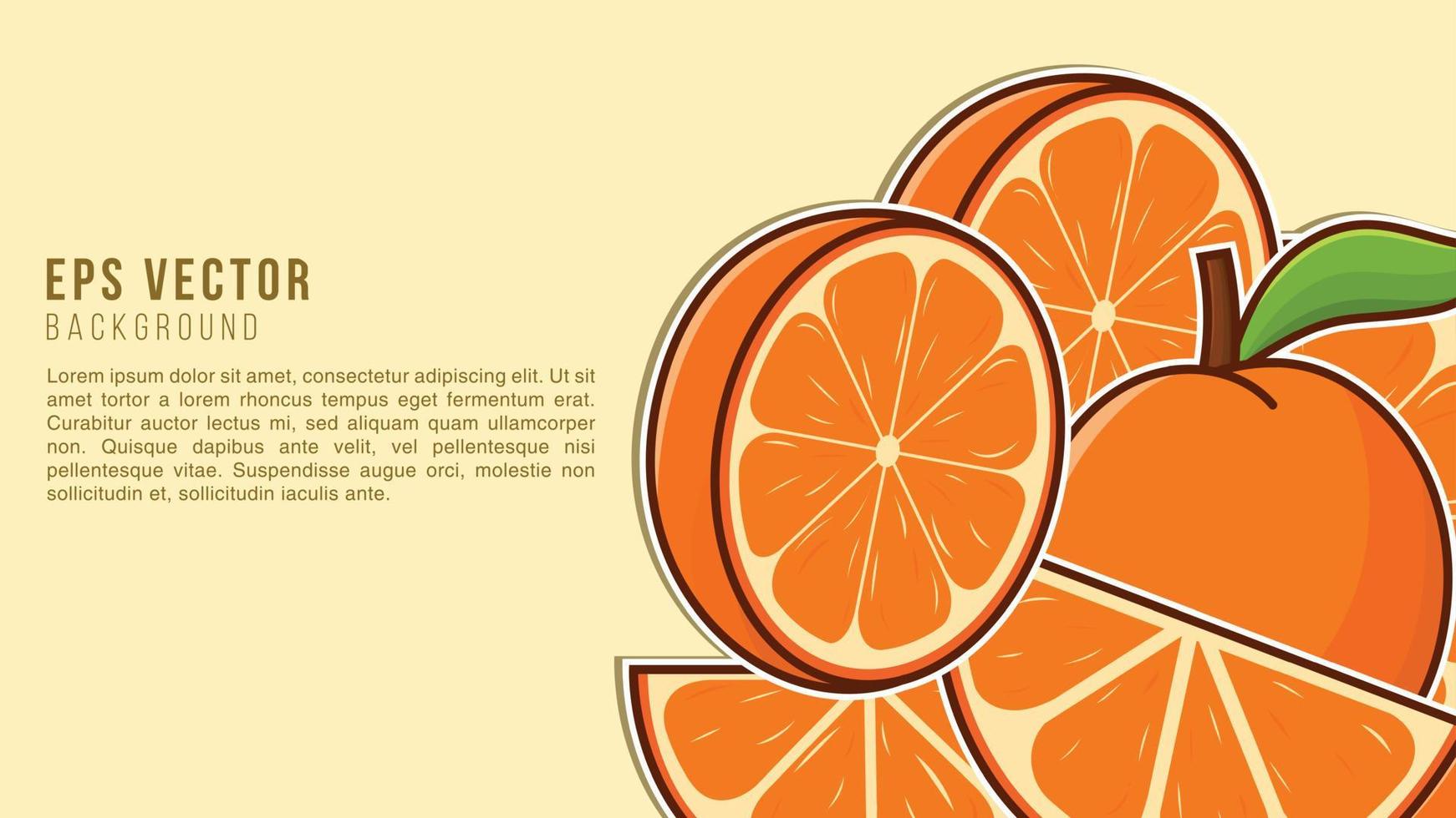 Orange Fruit Shape Background Abstract EPS Vector