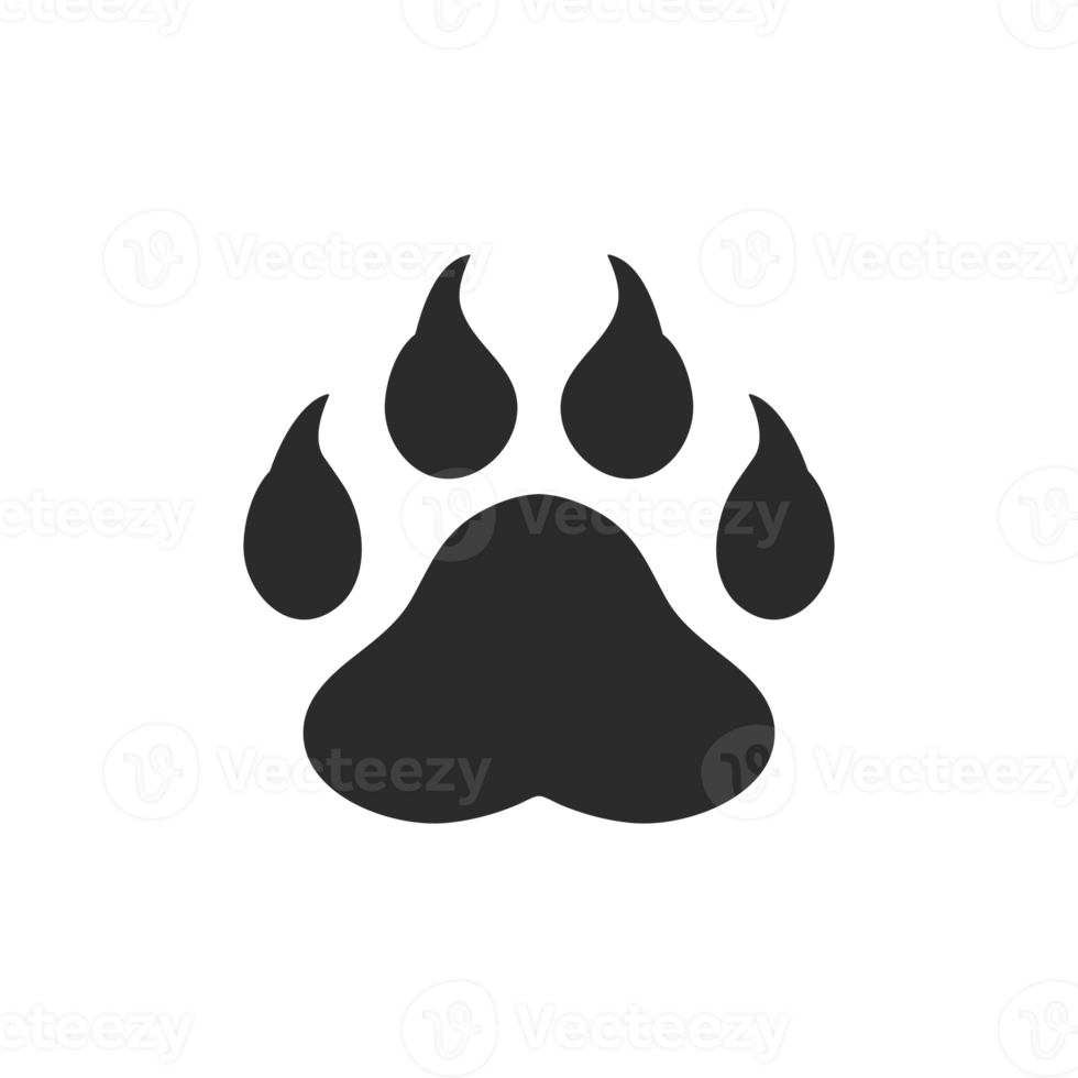 Dog and cat paws with sharp claws. cute animal footprints png